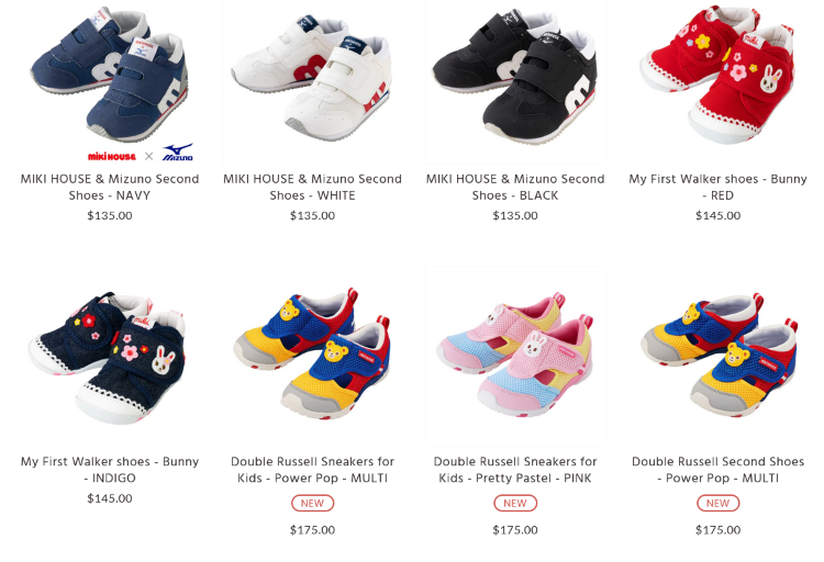 Miki House Baby Shoes Collection. 